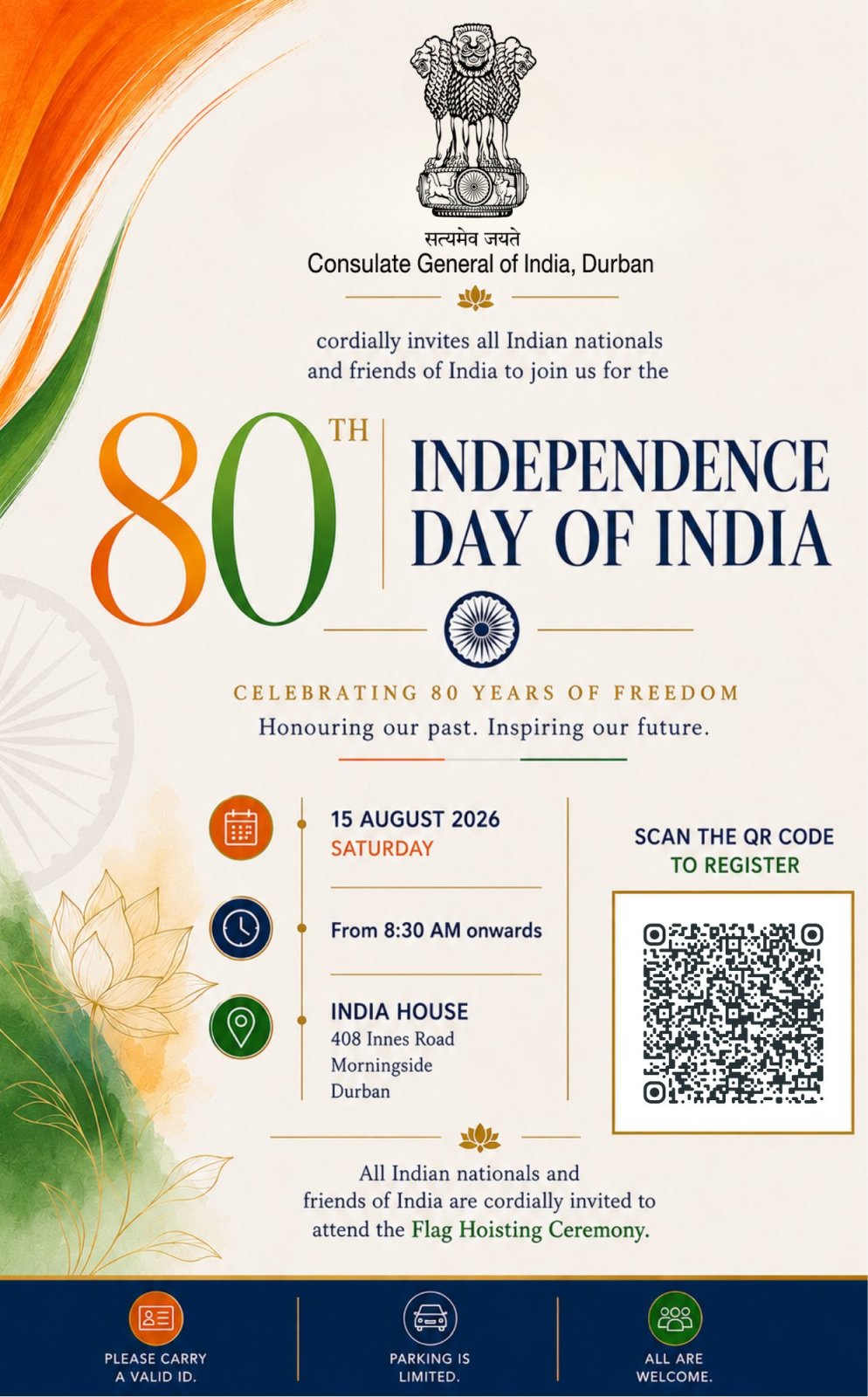 80th Independence Day of India – Flag Hoisting Ceremony