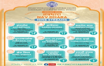 Swami Vivekananda Cultural Centre, Durban presents January month's Navdhara, a series of 9 streams.